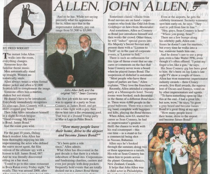 John Allen & Sean Connery shaking hands on the set